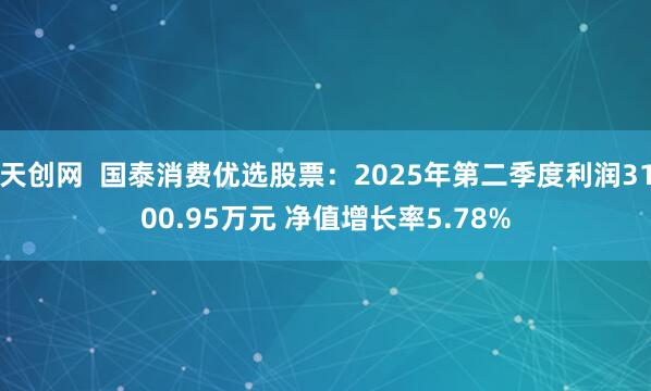 天创网  国泰消费优选股票：2025年第二季度利润3100.95万元 净值增长率5.78%