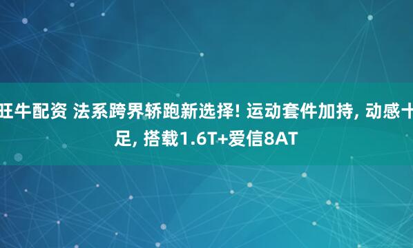 旺牛配资 法系跨界轿跑新选择! 运动套件加持, 动感十足, 搭载1.6T+爱信8AT